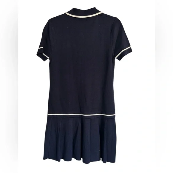 Caroline Constas White and Blue Pleated Mini Dress - Picture 4 of 4